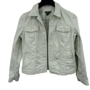Lauren Jeans Company Ralph Lauren Womens Light Green Denim Jean Trucker Jacket S